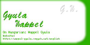 gyula wappel business card